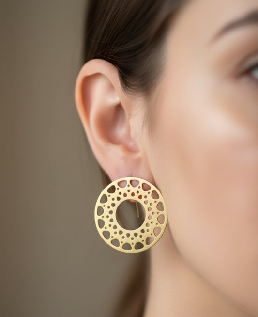 Surya Mandala Handmade Brass Earrings