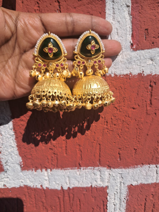 Naina Kashmiri Jhumka Earrings In Brass
