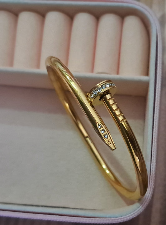 Nail Dimond Anti-Tarnish Cuff Bracelet