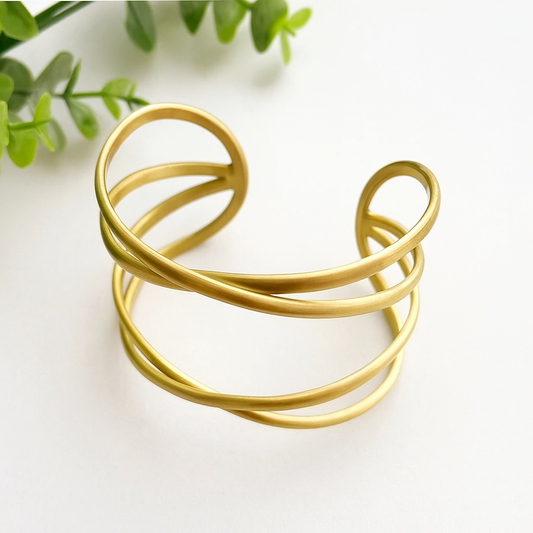 Crisscross Brass Cuff
