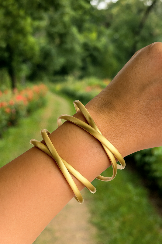 Crisscross Brass Cuff