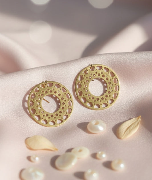 Surya Mandala Handmade Brass Earrings