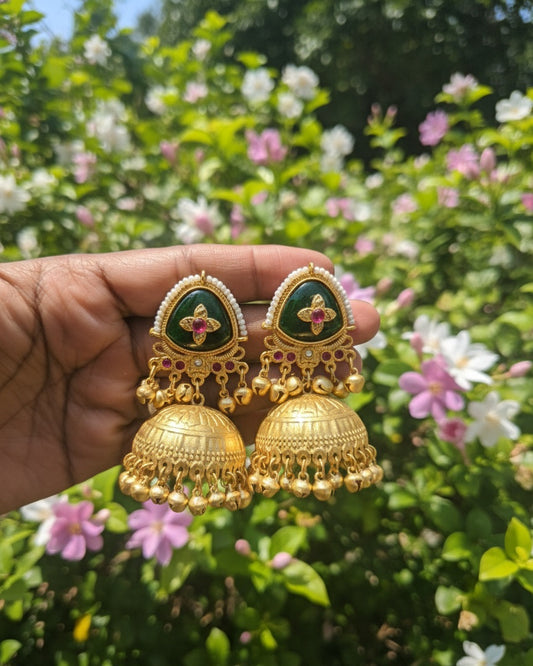 Naina Kashmiri Jhumka Earrings In Brass