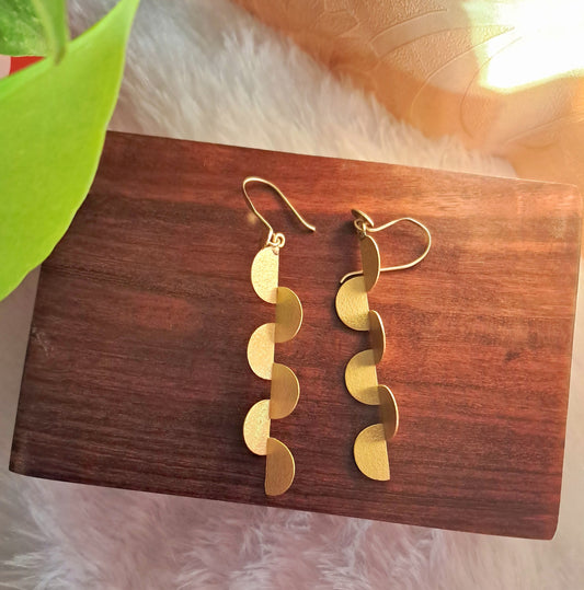 Circle Drop Handmade Brass Earrings