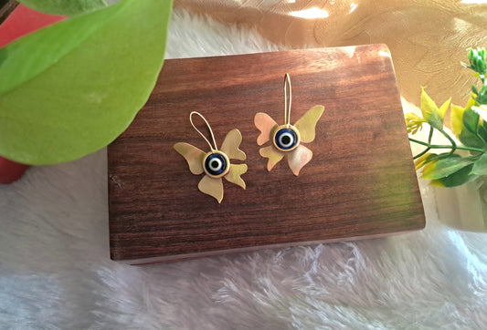 Evileye Wings Handmade Brass Earrings