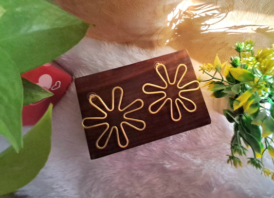 Laraa Handmade Brass Stud Earrings