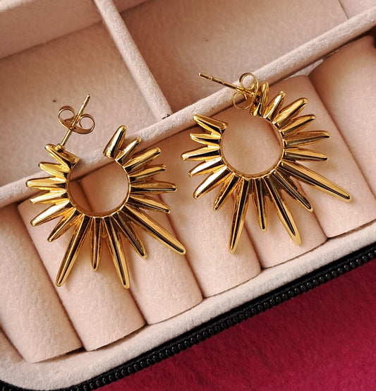 Solar Shine Antitarnish Hoop Earrings