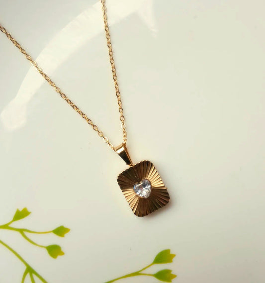 Dimond Square Antitarnish Necklace