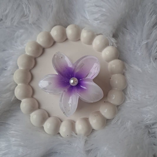 Translucent Purple Flower Hair Claw