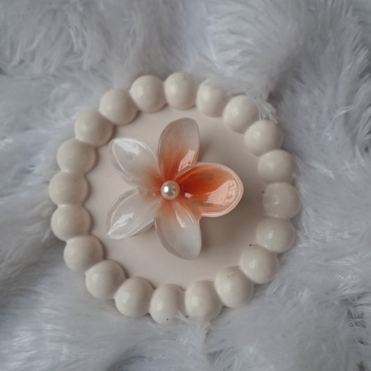Translucent Orange Shade Flower Hair Claw
