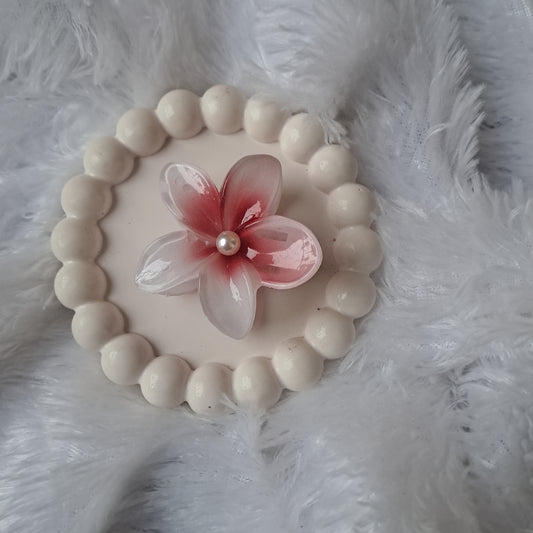 Translucent Red Flower Hair Claw