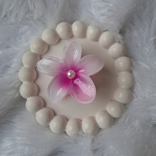 Translucent Pink Flower Hair Claw