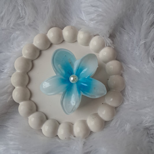 Translucent Blue Flower Hair Claw