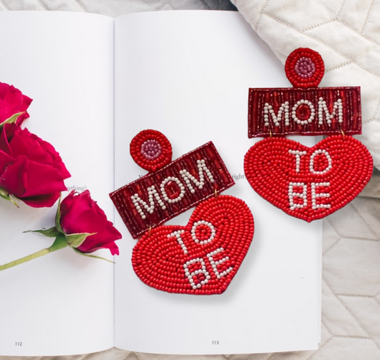 Mom To Be ( Red) Handmade Earrings