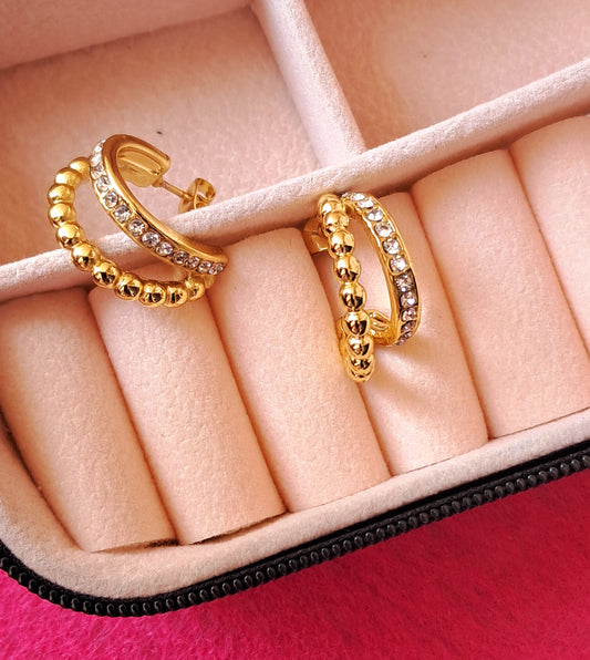 Dual Ring Antitarnish Hoop Earrings